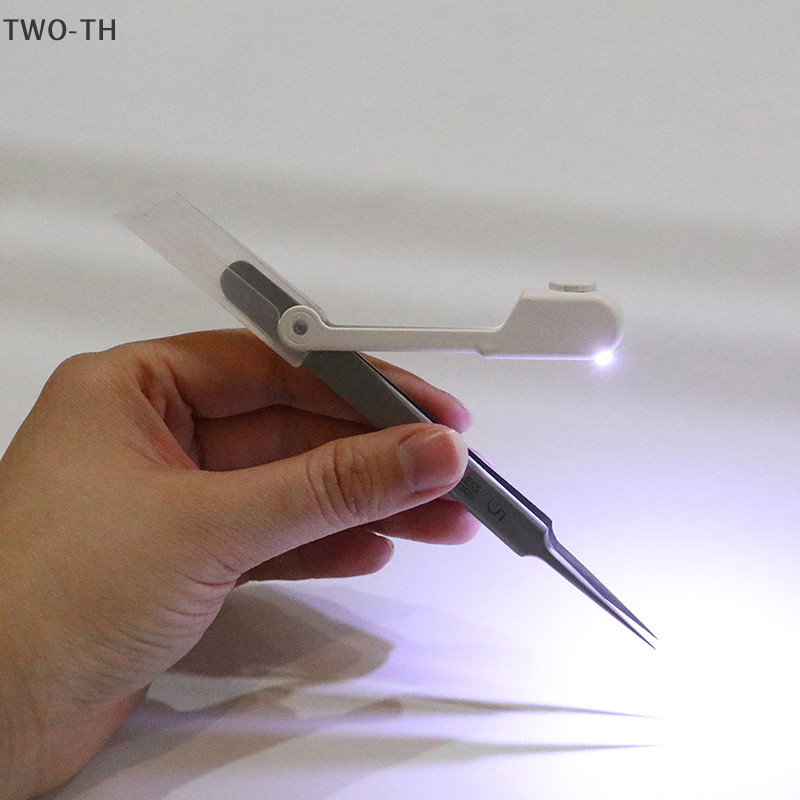 Two-th Light Led Acne Tweezers สําหรับ Splinters Blackhead Removal คลิปสิวใหม ่