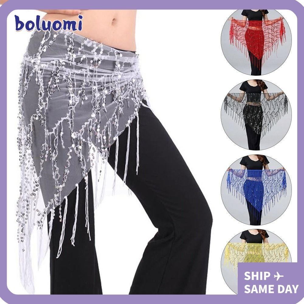 Boluomi Belly Dance Belt เลื ่ อมแสดงเครื ่ องแต ่ งกายกระโปรงนักเต ้ น