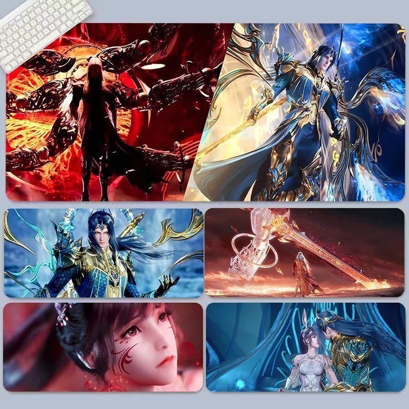 แผ่นรองเมาส์อะนิเมะ Soul Land Douluo Continent ขนาดใหญ่พิเศษหนาแป้นพิมพ์คอมพิวเตอร์แผ่นรองโต๊ะ 90*40/80*30/6*30/26*21 ซม.ตกแต่งโต๊ะสําหรับแฟน ACG