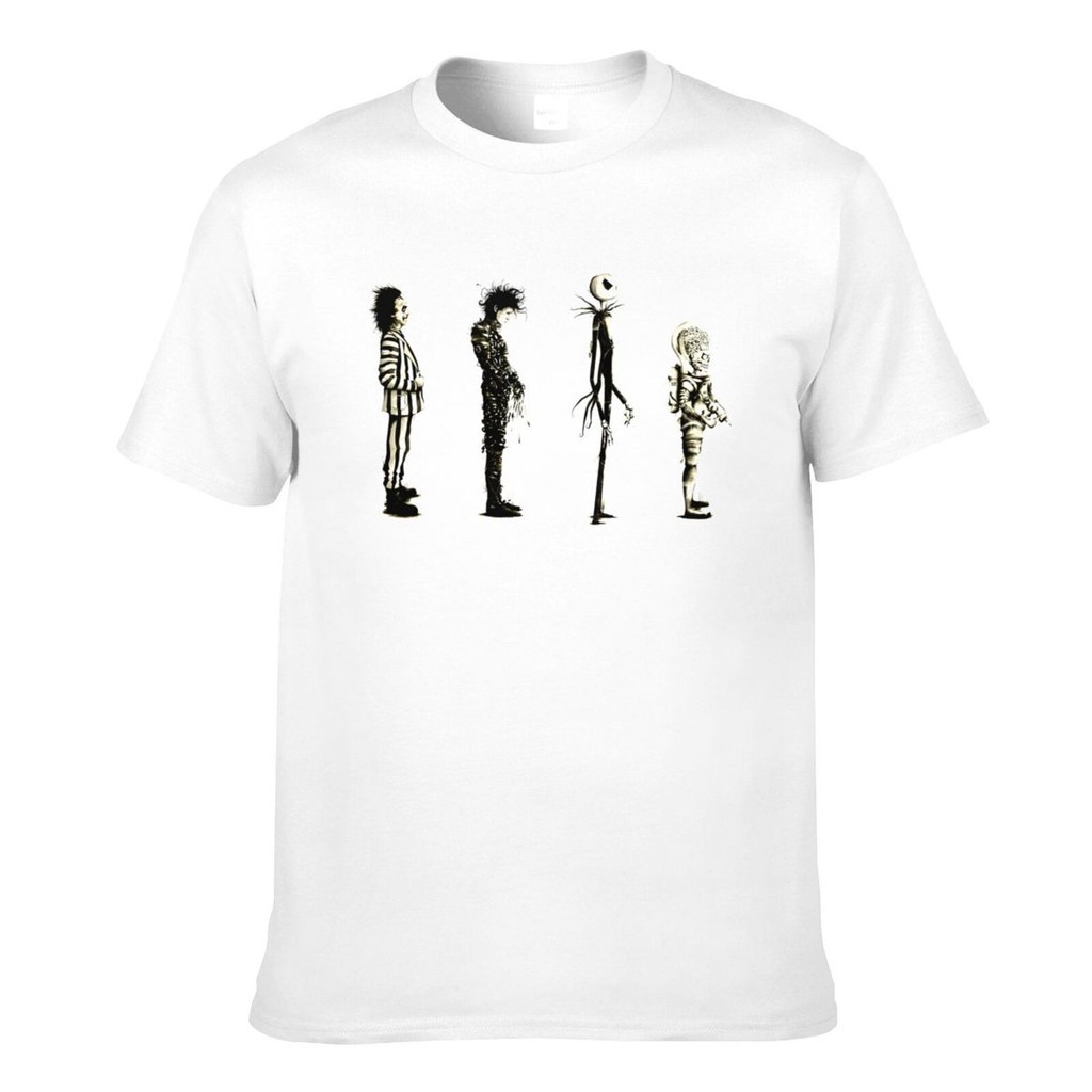 เสื้อยืดลายศิลปะ Tim Burton กับตัวละคร Beetlejuice และ Edward Scissorhands