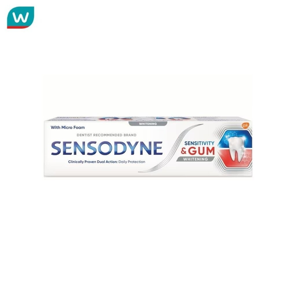 Sensodyne เซ็นโซดายน์ ยาสีฟัน เซนซิทิวิตี้ แอนด์ กัม ไวท์เทนนิ่ง 100 กรัม ลดอาการเสียวฟัน