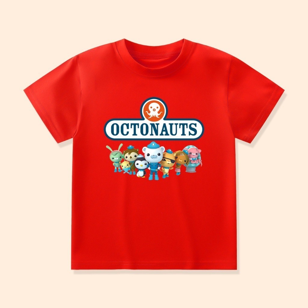 เสื้อยืดผ้าฝ้ายพิมพ์ลายเสื้อยืด พิมพ์ลายการ์ตูน Octonauts OCT-01B สําหรับเด็กผู้ชาย และเด็กผู้หญิง แ