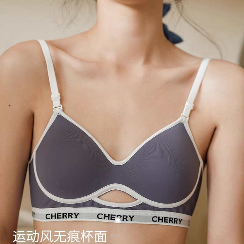 เสื้อชั้นในตัวอักษรสำหรับสาวๆชุดชั้นในกีฬาไม่มีโครงเหล็กรวบรวมชุดชั้นในใส่สบายกลวงระบายอากาศ lny84