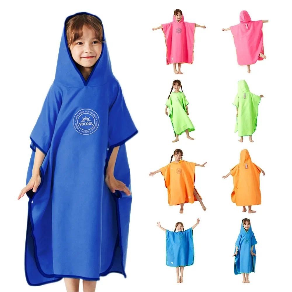 ผ้าคลุมว่ายน้ําไมโครไฟเบอร์สําหรับเด็กhooded Bath Beach Ponchoผ้าขนหนูSurf Ponchoแห้งเร็วเปลี่ยนเสื้อคลุมอาบน้ําเด็กว่ายน้ําผ้าขนหนู