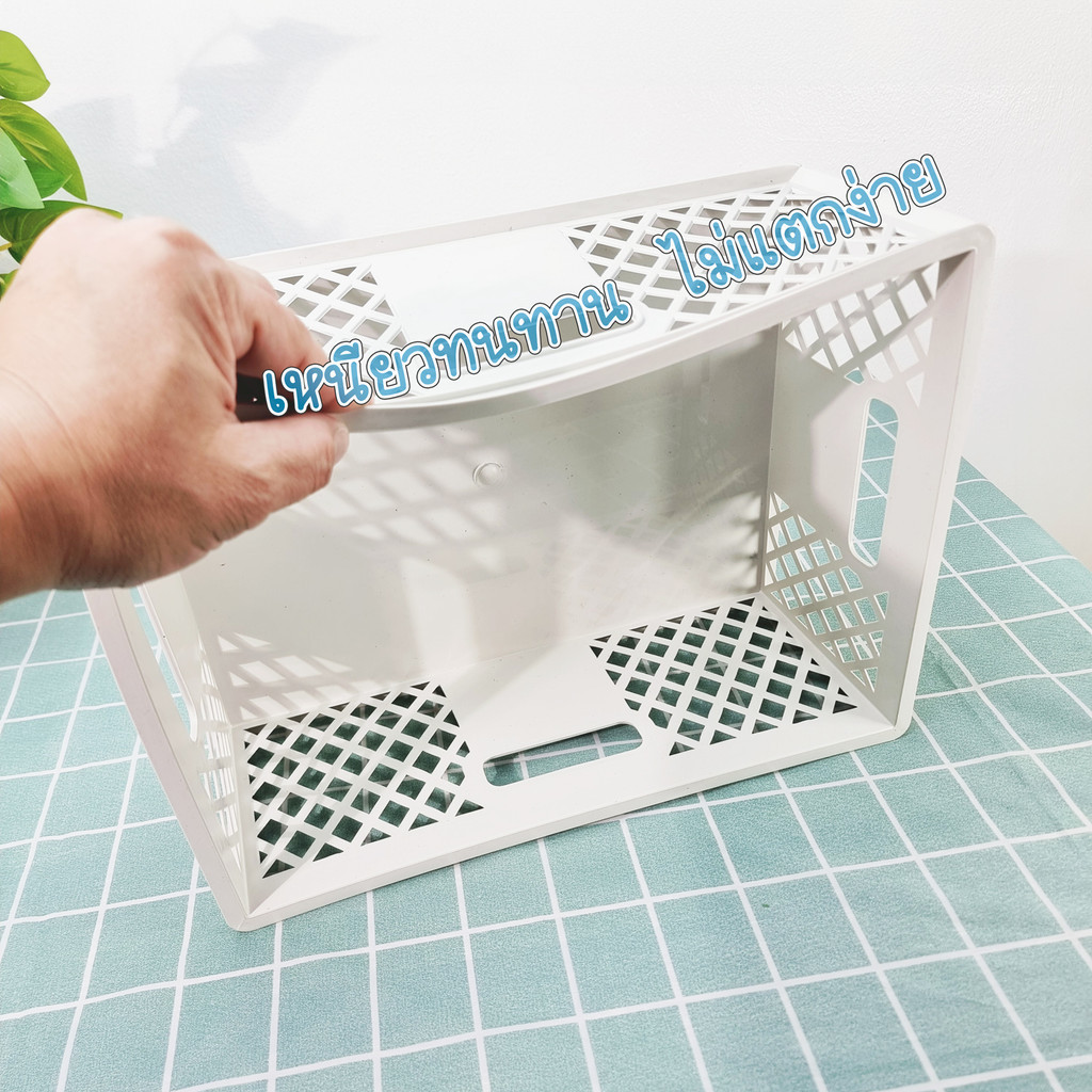 ลังพลาสติก ตะกร้าพลาสติก ใส่เอกสาร A4 ได้ มีมือจับและวางซ้อนกันได้ แบรนด์ ปป รุ่น 9020 - รูปที่ 4