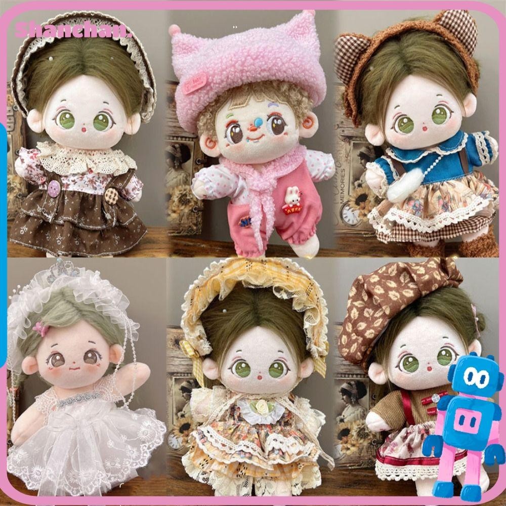 ชานชาน ตุ๊กตาเสื้อผ้าน่ารัก,พร้อมที่คาดผมการ์ตูนชุดเจ้าหญิงน่ารัก,กระโปรงตุ๊กตา9สไตล์20ซม.ตุ๊กตาผ้าฝ้าย/ตุ๊กตาไอดอล อีโซ