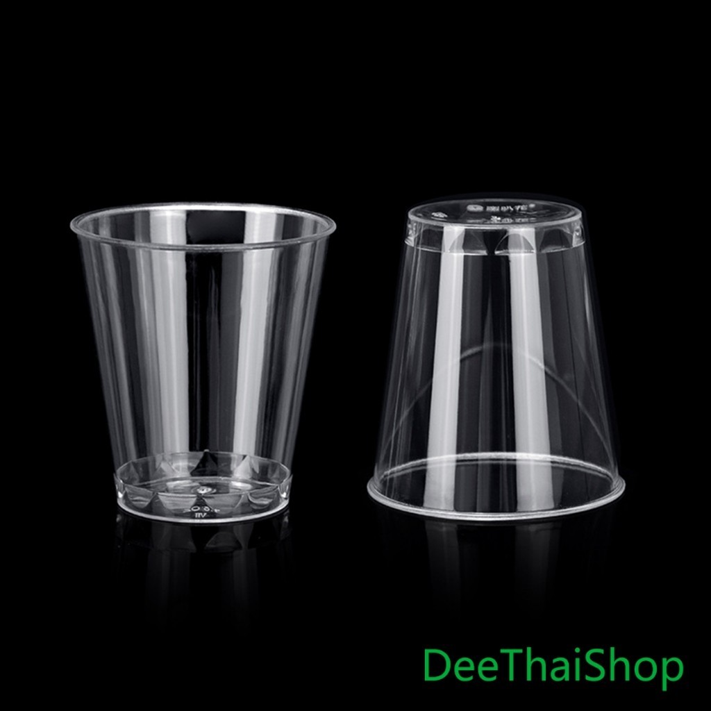 DeeThai 50ml/30ml ถ้วยชิมพลาสติก ถ้วยลิ้มรส ใส ขนาดเล็ก แก้วน้ําพลาสติก แบบใช้แล้วทิ้ง 50 ชิ้น small Plastic cup ราคา ถูกที่สุด ดีลบีเคเค แกลเลอรีภาพที่ 2