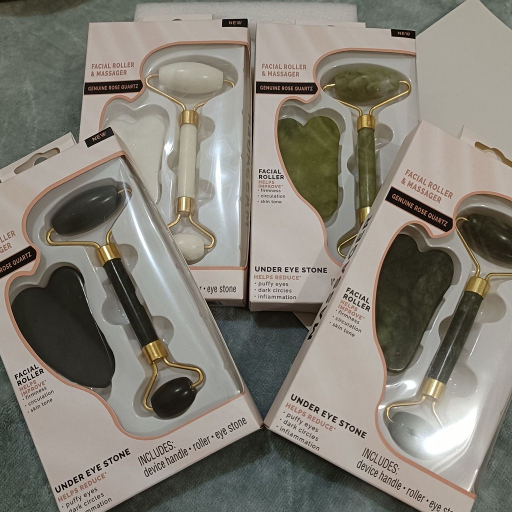 ลูกกลิ้งบํารุงผิวหน้า Double Head Face Roller นวดหน้า GuaSha Scaper รุ่นเรซิ่น Roller Stick