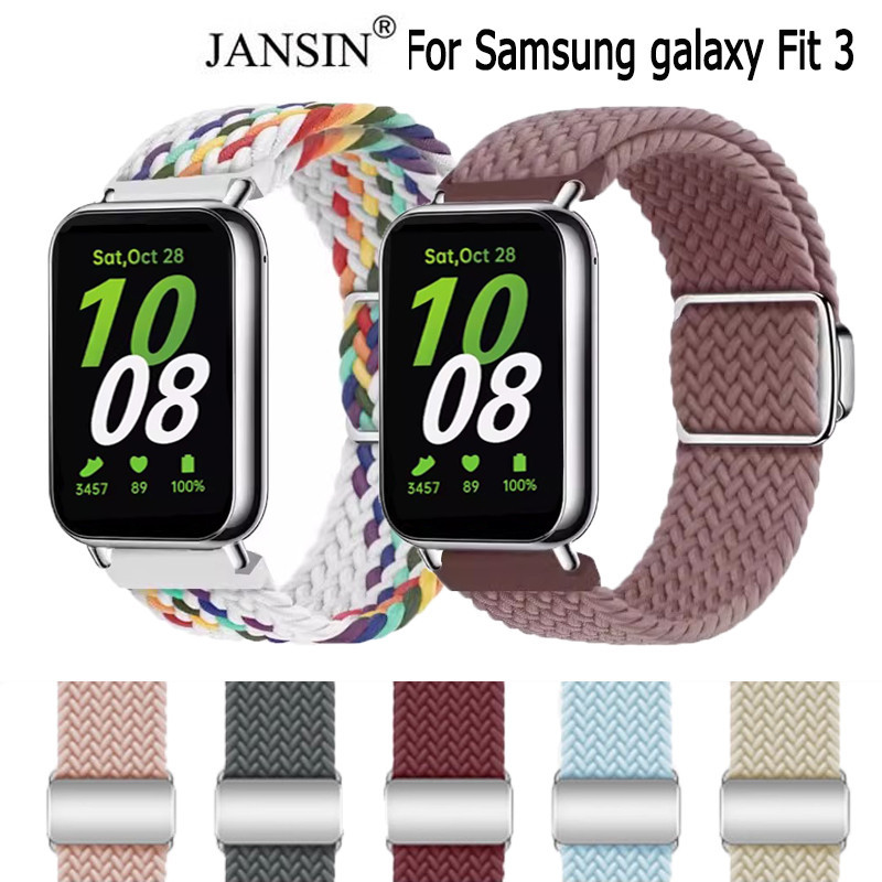 สายนาฬิกาข้อมือไนล่อน หัวเข็มขัดแม่เหล็ก สําหรับ Samsung Galaxy Fit3 Smart Watch Band Braided Loop