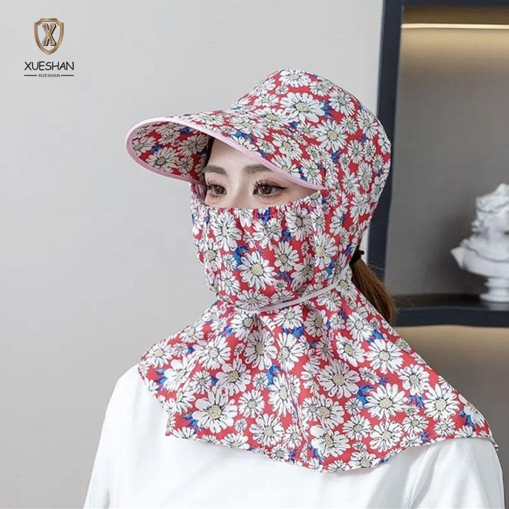 Xueshan หมวกกันแดด ป้องกันรังสียูวี สําหรับกลางแจ้ง ใบหน้า และคอ