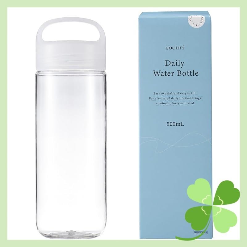 marna Daily Water Bottle 500ml (Packinless) Glass-like smooth mouth feel (Lightweight / Dishwasher safe) Water Bottle Drink Bottle (Made in Japan / Easy to wash) Spring Blue K795B