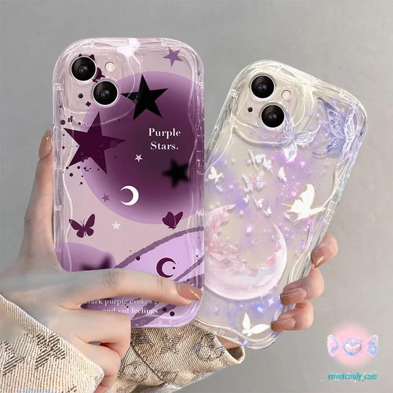 [จัดส่งในพื้นที่] เคสโทรศัพท์สีครีมพระจันทร์เข้ากันได้กับIphone11 13 12 15 14 ProMax 15 14 7 8Plus XS Max XR X 12 13mini