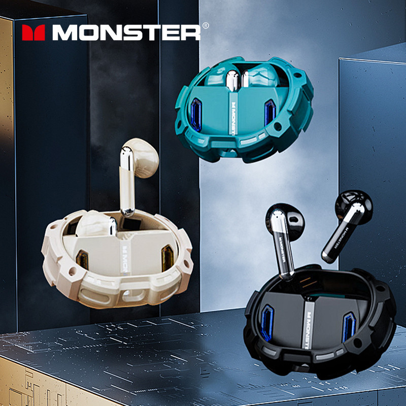 Monster XKT10 Pro Bluetooth 5.3 หูฟังหูฟังไร ้ สายชุดหูฟังเกมกันน ้ ํา TWS ลดเสียงรบกวนพร ้ อมไมโครโ