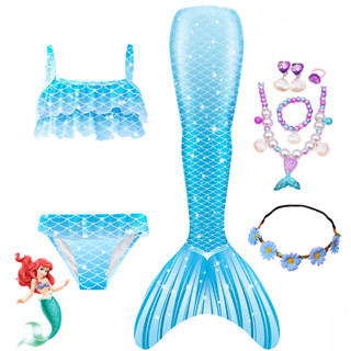 สาวน้อยคอสเพลย์แอเรียลหางนางเงือกเจ้าหญิงเครื่องแต่งกายเด็กง…