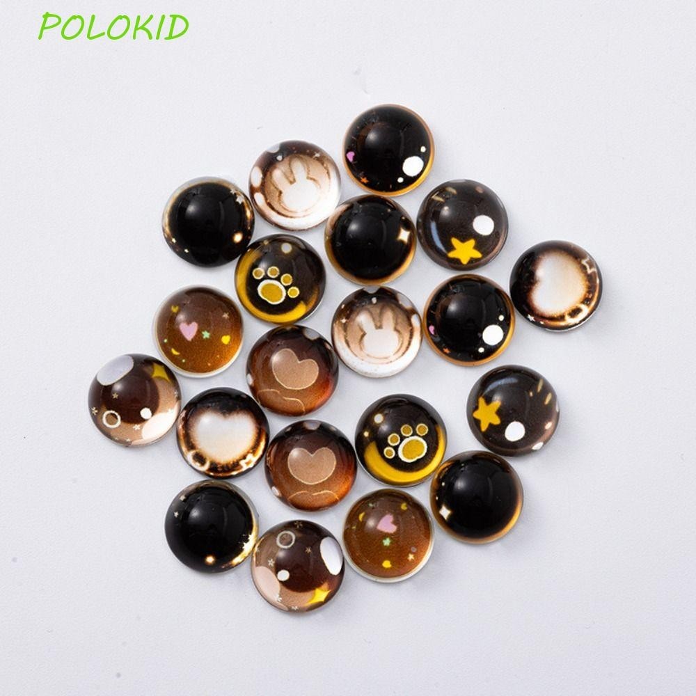 Polokid ตุ๊กตาสีน้ําตาลs ดวงตา, อะนิเมะตา DIY ฐานแบนตาหัวใจ, งานฝีมือตุ๊กตาตุ๊กตา Access ของเล่นสัตว์กระต่าย Star Eyeball ของขวัญวันเกิด