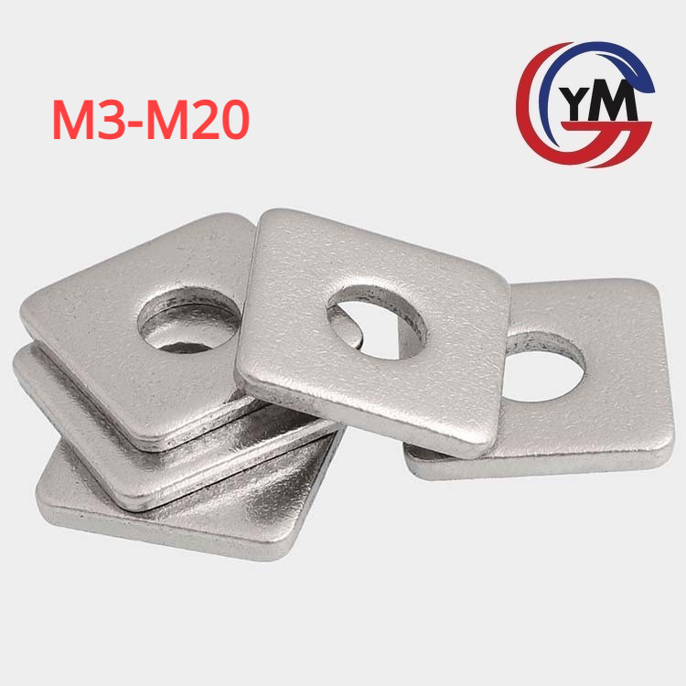 [YMH 1] แหวนรอง 4 เหลี่ยม สี่เหลี่ยม ขอบมน สแตนเลส 304 - M3-M20 / Square Washer SUS304
