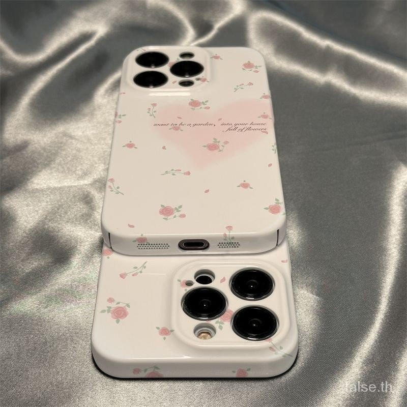 Love rose เคสโทรศัพท์สดโรแมนติก applitioniphone 11 12 13 14 15pro Max XR X xMax 13 14 15promax เกราะป้องกัน 7 8 เปลือกตกหล่น