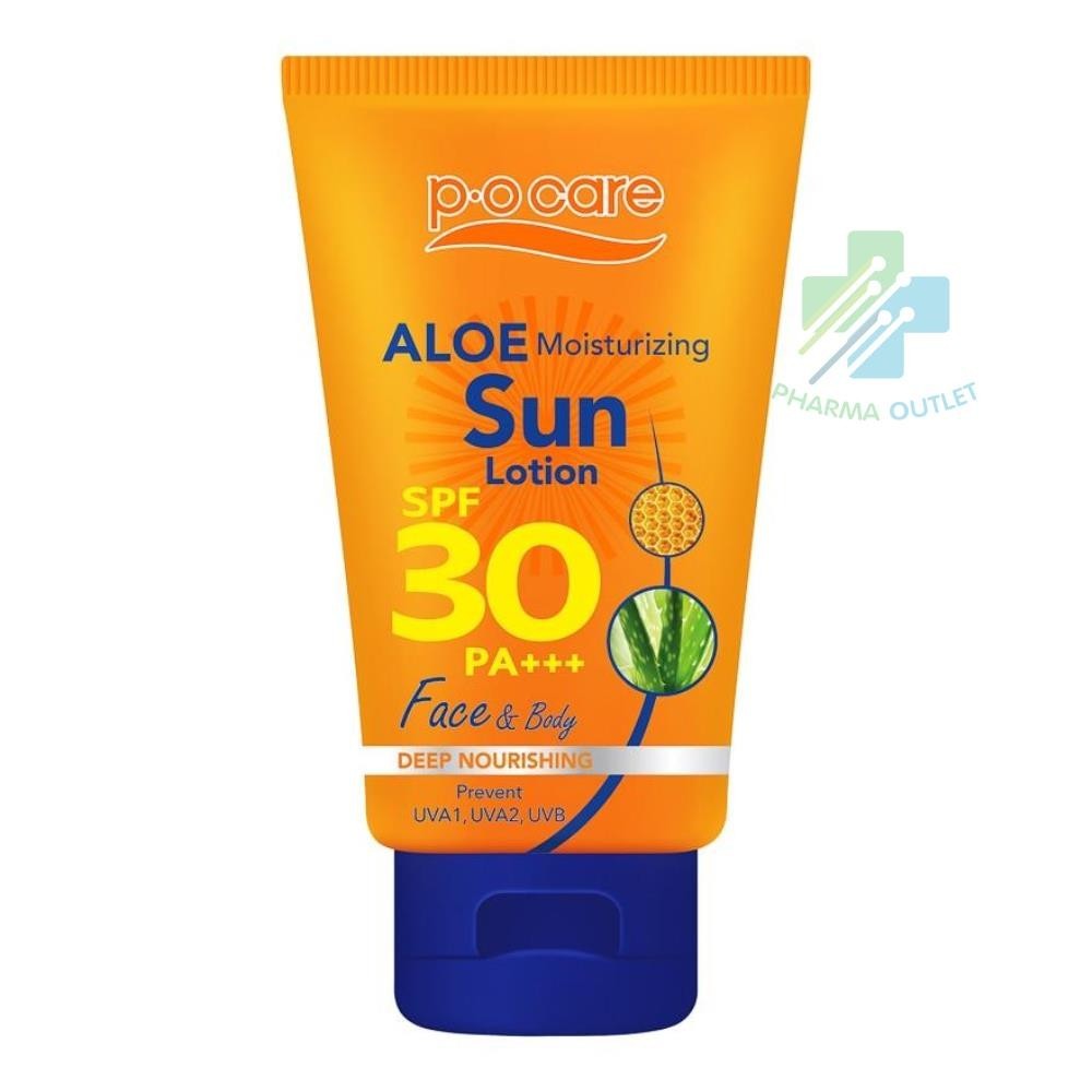 PO Care Aloe Moisturizing Sun Block Aqua Gel SPF30 PA++++ พีโอแคร์ กันแดด เอสพีเอฟ 30 ขนาด 120 ml. (