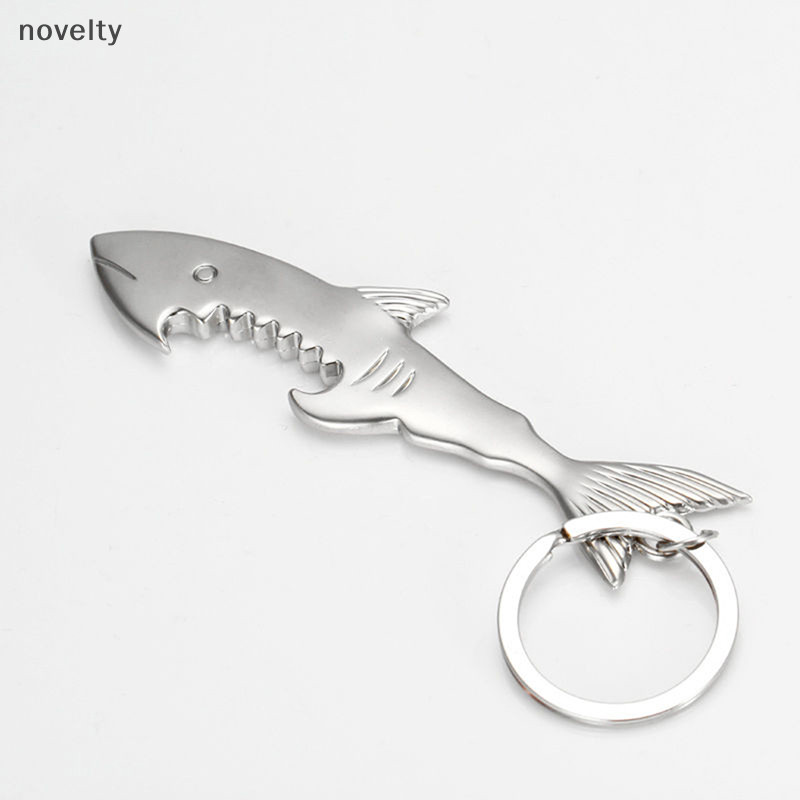 Nly 1x โลหะร้อน Big Shark ที่เปิดขวดเบียร์พวงกุญแจพวงกุญแจ Keyfob ของขวัญสร้างสรรค์ N