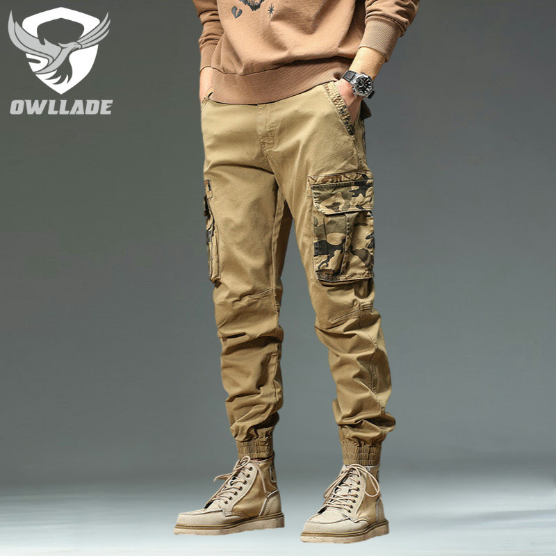 Eaglade Tactical Cargo Jogger Pants Loose for Men 9032 in Khaki B02