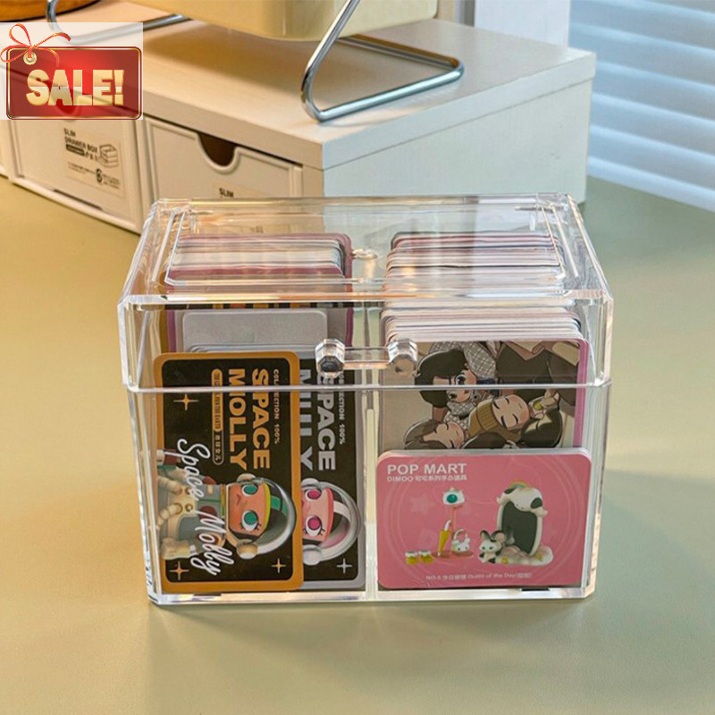 Bl กล่องเก็บการ์ดอะคริลิคใสถือ 400 โปสการ์ด 12x10.5 ซม.การ์ดแสดงผล 2 ช่องสําหรับโปสการ์ด/ภาพ A