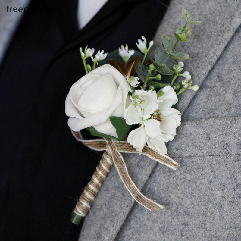 [FREG] แฟชั่นจําลอง Rose Bounties เจ้าสาวเจ้าบ่าวแต่งงานอุปกรณ์จัดงานแต่งงานเพื่อนเจ้าบ่าวเพื่อนเจ้าสาวชุดจัดเลี้ยงเข็มกลัด FDH