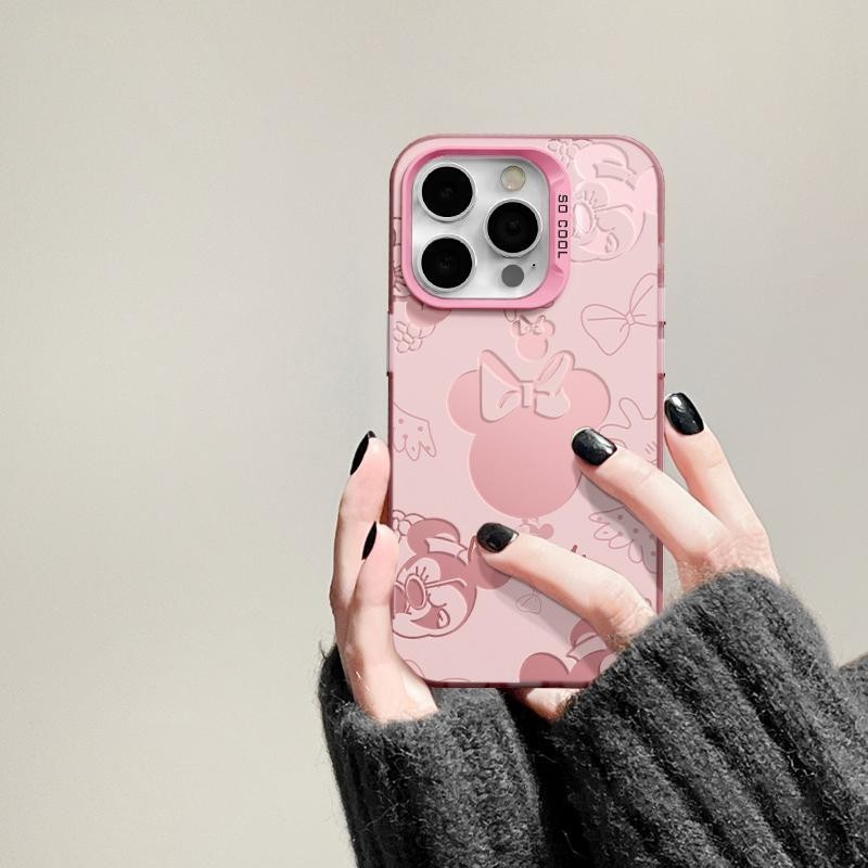 ( เคสโทรศัพท ์ ชุบสี ) เคสโทรศัพท ์ ลายมิกกี ้ มินนี ่ เหมาะสําหรับ iPhone x/xs/xr/xsmax/7/8plus/11Promax/12/13/14Promax/15