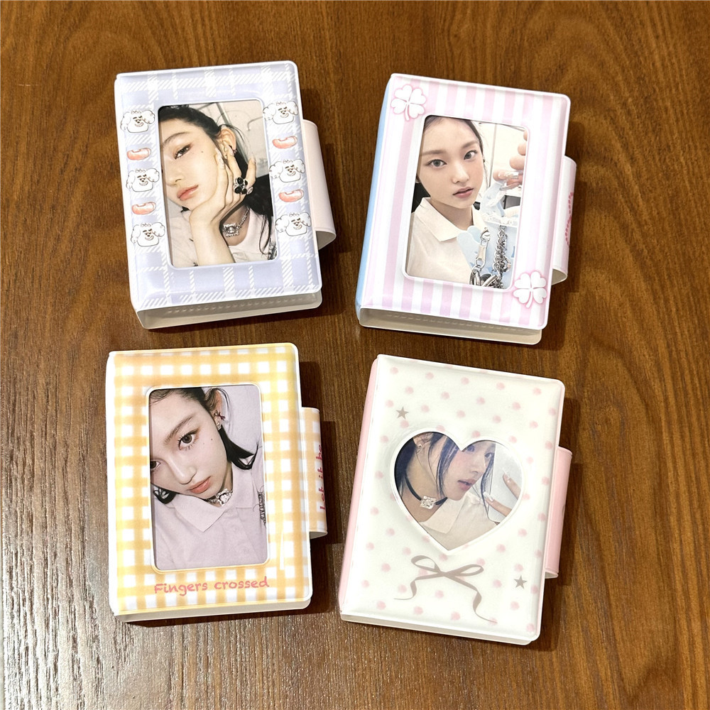 Ins Lattice Stripes Polka Dot Yigongge Card Book ปุ่ม Snap 10 ซม.อัลบั้มรูปโพลารอยด์ Aidou สมุดเก็บการ์ดขนาดเล็ก