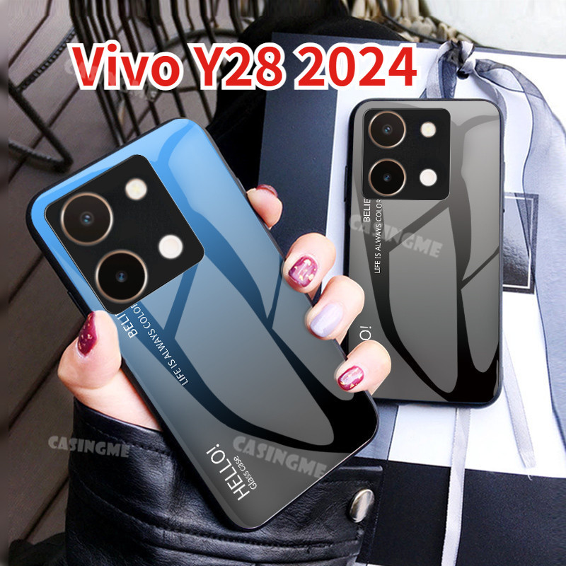 Vivo Y28 2024 กระจกนิรภัยเคสโทรศัพท์สําหรับ Vivo Y28 4G VivoY28 28Y Y 28 Y18 4G Y38 5G 2024 ปลอกไล่โ