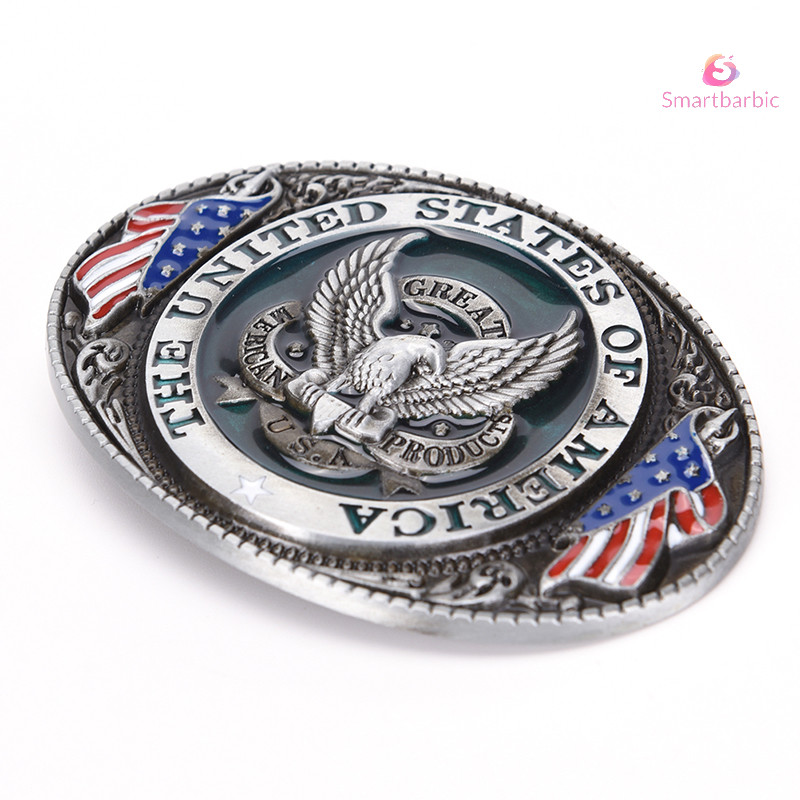 {Smartbarbic } สไตล ์ ตะวันตก ใหม ่ USA อเมริกันธง eagle โลหะโลหะผสมแฟชั ่ นผู ้ ชายเข ็ มขัดหัวเข ็ มขัดใหม ่