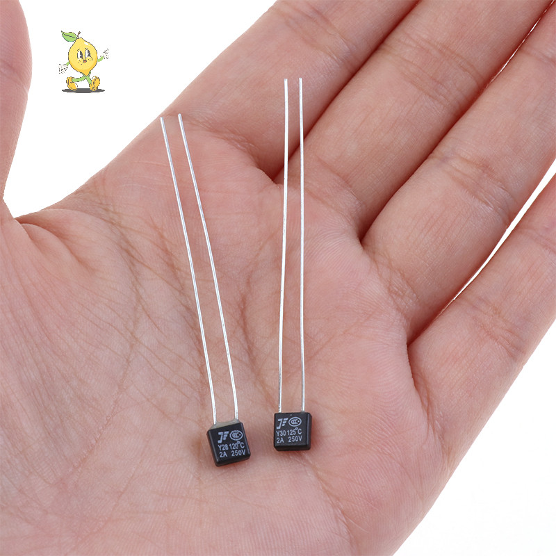 [mozh] 10 ชิ้นสีดําสแควร์พัดลมมอเตอร์ 2A 250V ฟิวส์ความร้อน LED Fues 115 120 125 130 135 140 145 150 องศาอุณหภูมิสวิทช์ [TH]