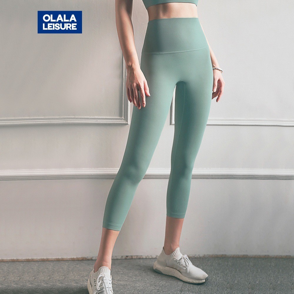 OLALA LEISURE กางเกงโยคะ เอวสูง เป็นมิตรกับผิวหนัง สําหรับผู้หญิง กางเกงเลกกิ้ง