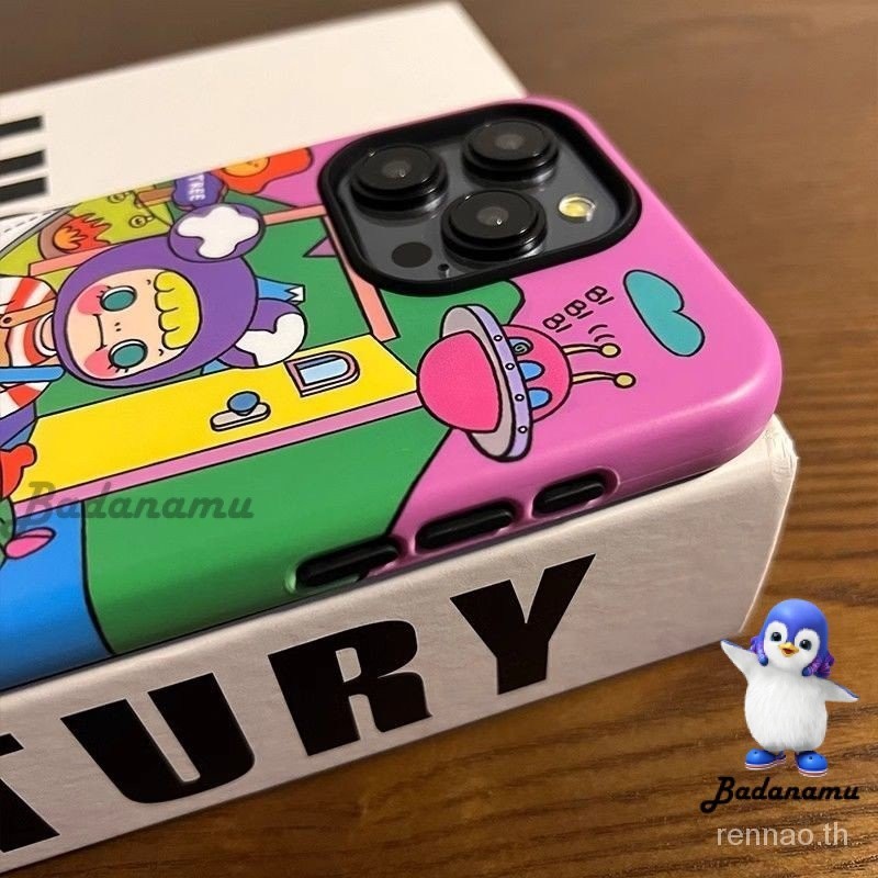 การ์ตูนสนุกกระเป๋าสะพายสาวสองในหนึ่งเดียวเคสไอโฟนเหมาะสําหรับiphone 13 14 Pro Max 15 Plus XR 8 Plusก