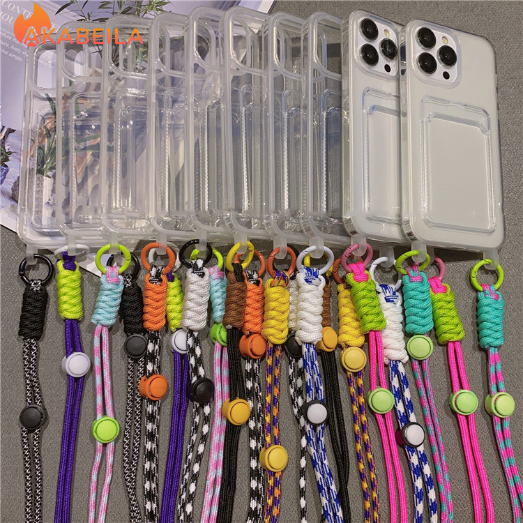 สายโทรศัพท์สะพายข้าง Case for IPhone 11 12 13 14 15 Pro Max 7 8 Plus XS Max SE 2020 Xr X Covers Case