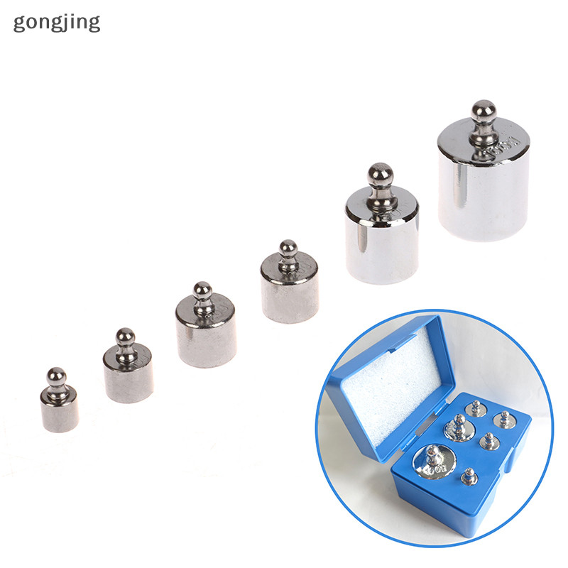 [Gong]6 ชิ้น/เซ็ตใหม่เครื่องมือห้องครัวบ้าน 5g 10g 20g 50g 100g กรัมชุดสอบเทียบที่ถูกต้อง Chrome Plag Scale น้ําหนักชุด th