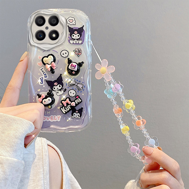 เคส Honor X8b เคส เข ้ ากันได ้ กับ IPhone โปร ่ งใสน ่ ารักการ ์ ตูนครีมขอบซิลิโคนเคสโทรศัพท ์ TYNYGZ