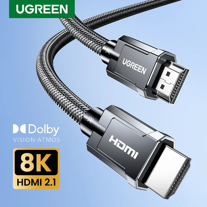 Ugreen 8K สาย HDMI 8K @ 60Hz สําหรับกล่องทีวี PS5 HDMI ความเร็วสูงพิเศษได้รับการรับรองเสียง HDMI2.1 สาย 48Gbps EARC Dolby Vision