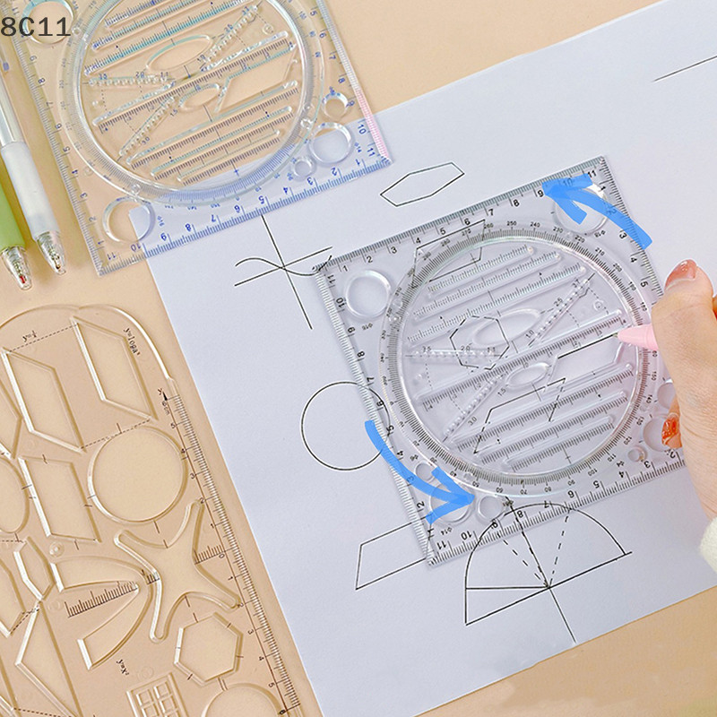 〔8C11 Angle Geometric Drawing Template Circle Maker Drawing Ruler al 〔8C