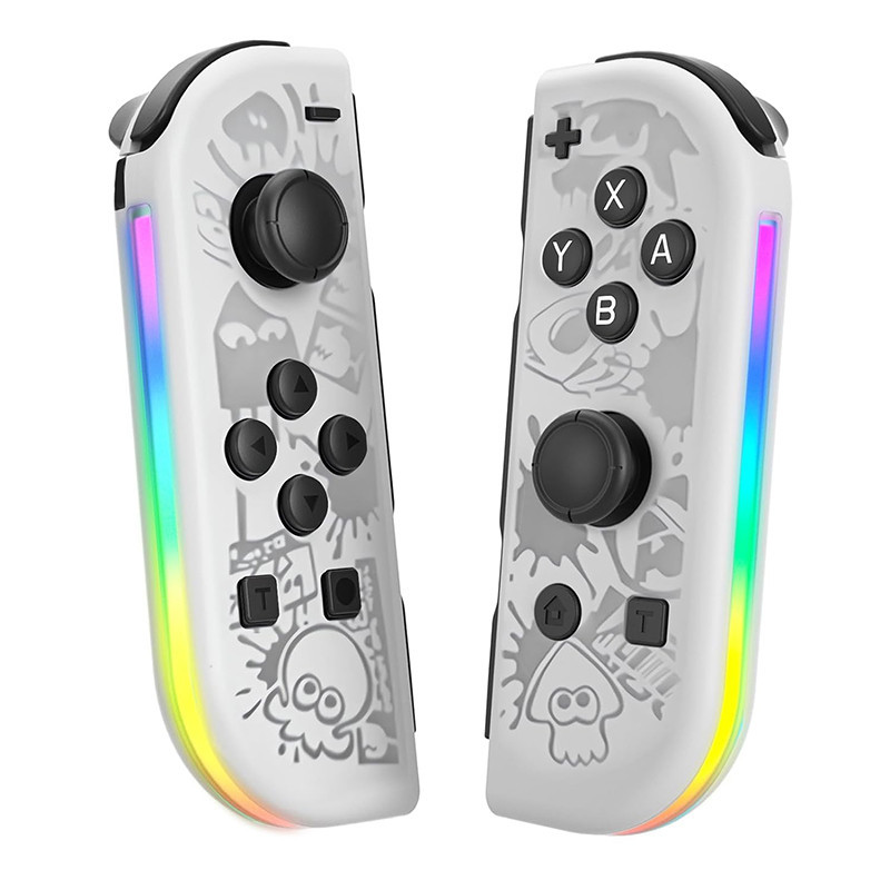 คอนโทรลเลอร์ไร้สาย Nintendo Switch Joycon สําหรับ Nintendo Switch - ตัวควบคุมพร้อมไฟ RGB, การสั่นสะเทือนคู่, ปลุก