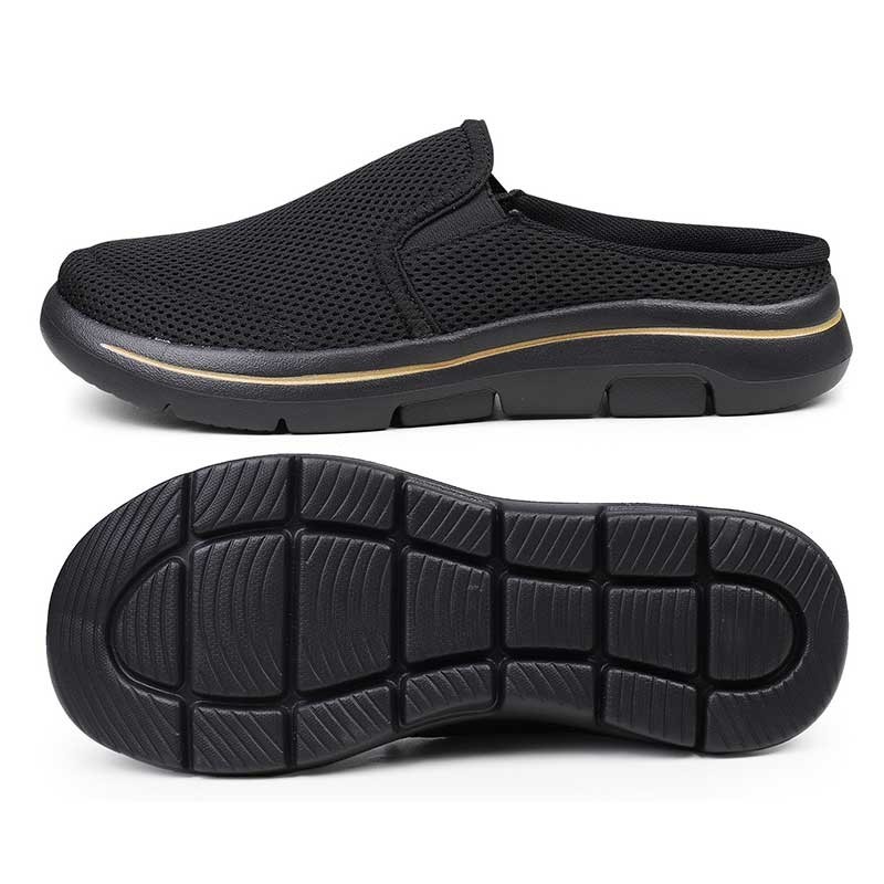 [35-48] คู่น้ําหนักเบา รองเท้าครึ่งตาข่ายผู้ชาย Slip on shoes Causal shoes สําหรับผู้หญิงผู้ชาย