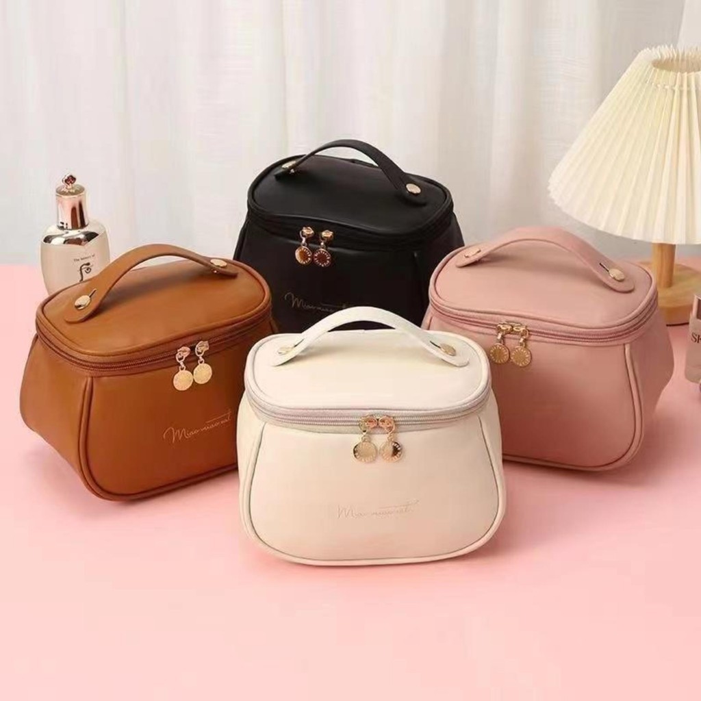 【พร้อมส่ง】ที่เก็บเครื่องสำอางหนัง กระเป๋าใส่อุปกรณ์อาบน้ำหญิง กระเป๋าเครื่องสำอางผู้หญิง