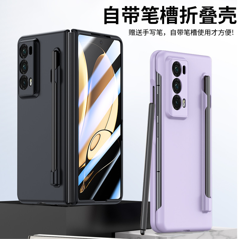 พร้อมปากกา Capacitive สําหรับ Honor Magic V2 Vs2 เคสโทรศัพท์ Matte hard ปลอกกันกระแทกพร้อมฟิล์มกระจกหน้า