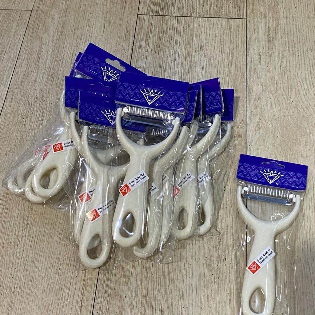 ปอกผักตราเพรชขายยกแพ็ค110บาทมี12ชิ้นด้ามจับสีขาว - รูปที่ 3