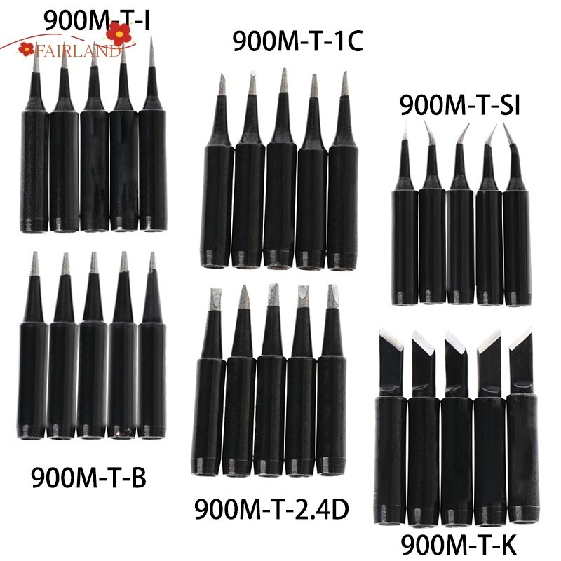 FAIRLAND 5pcs Soldering Iron Tip 900M-T ตะกั่วฟรีสําหรับ Hakko Saike 936 852d + 909D