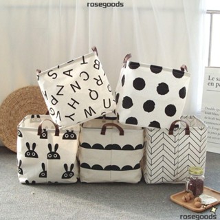 ดอกกุหลาบ ตะกร้าซักผ้า,การ์ตูนพิมพ์พับถุงเก็บซักรีด,ความจุขน…