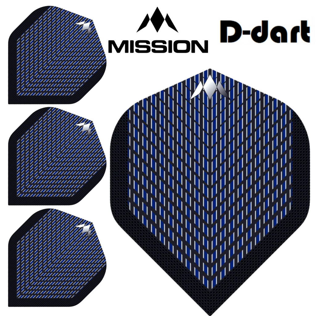 Mission Dart Flights - Nightfall STANDARD 100 ไมครอน Solo Darts Flight สําหรับลูกดอกนุ่มและเหล็ก