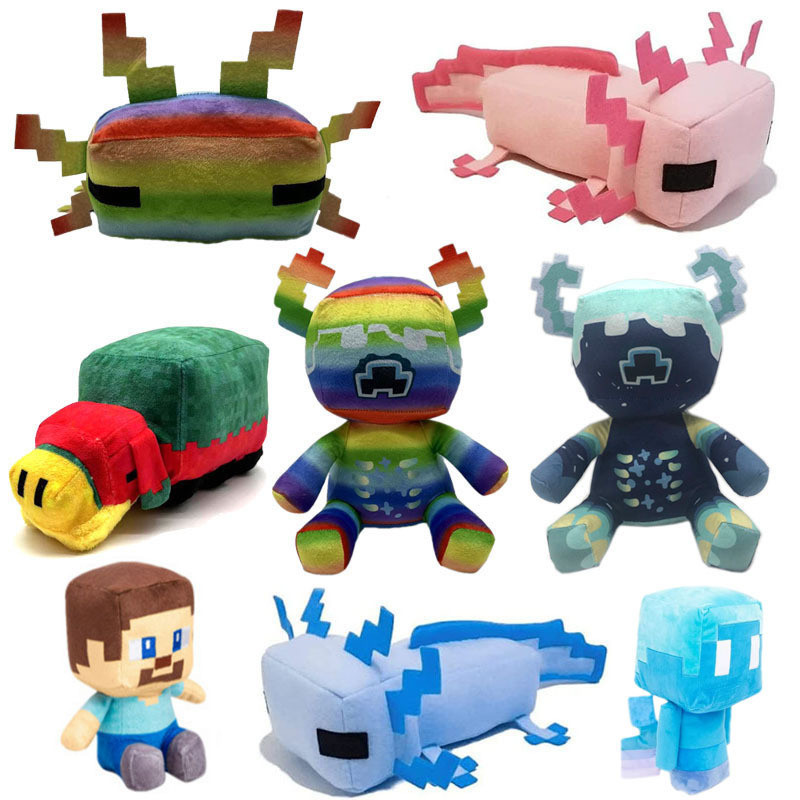 My World Plushie Guardian Blue Salamander เกมอุปกรณ์ต่อพ่วงตุ๊กตาเด็ก Creeper ตุ๊กตาของเล่น