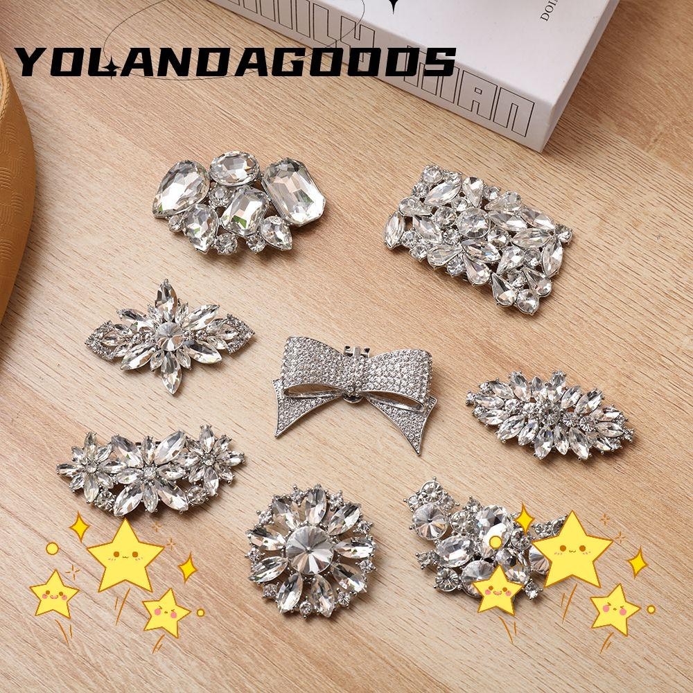 Yola 1PC ตกแต่งรองเท้าคลิป Rhinestone งานแต่งงานเจ้าสาว Charm Buckle