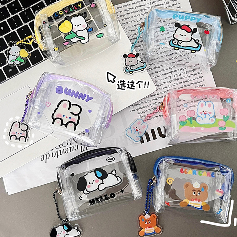 Nly Mini Zipper กระเป๋าเก็บกระเป๋าน่ารักการ์ตูน Jelly กระเป๋าสตางค์กระเป๋าเครื่องสําอางกระเป๋าเหรียญซิป PVC โปร่งใสกระเป๋าเหรียญ N