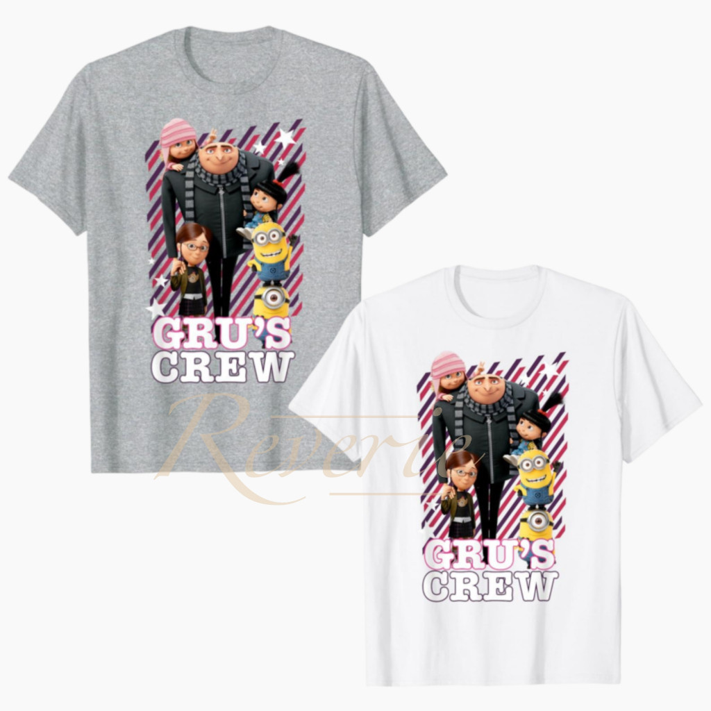 ใหม่ เสื้อยืด Grus CREW DESPICABLE ME 4 DM4 NOBAR MINIONS TWINNING COUPLE
